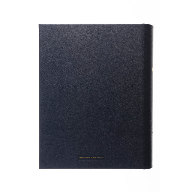 The Economist - 2027 Calendar Year Planner – 12 Month (260 x 210mm) Week-to-View Diary – Luxury Leather Cover in Blue - The Economist Desk Diary Range (EDDBLU-27)