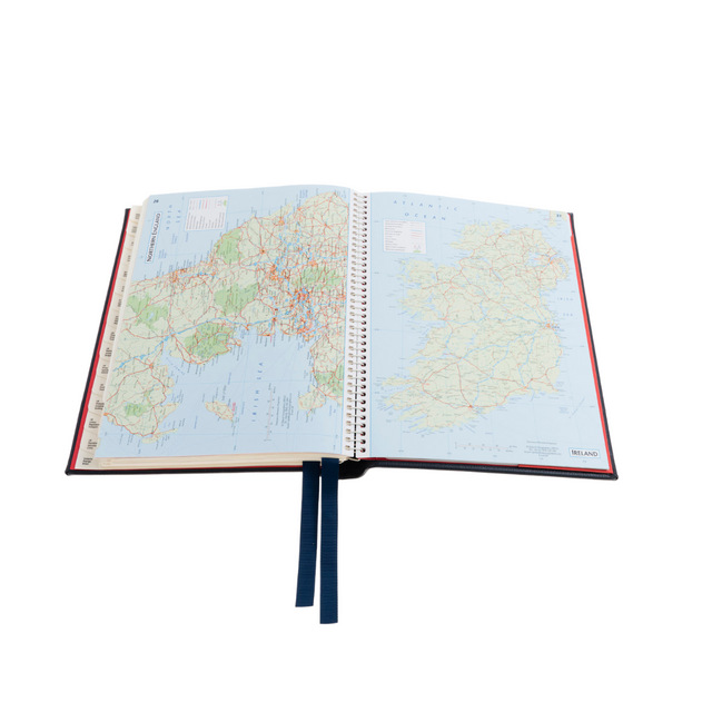 The Economist - 2027 Calendar Year Planner – 12 Month (260 x 210mm) Week-to-View Diary – Luxury Leather Cover in Blue - The Economist Desk Diary Range (EDDBLU-27)