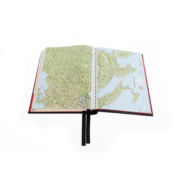 The Economist - 2027 Calendar Year Planner – 12 Month (260 x 210mm) Week-to-View Diary – Luxury Leather Cover in Black - The Economist Desk Diary Range (EDDBLK-27)