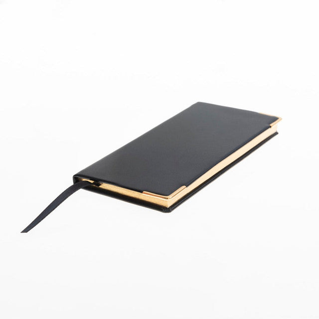 The Economist - 2027 Calendar Year Planner - 12 Month (120mm x 60mm) Week-to-View Diary - Luxury Italian Leather Cover in Black - The Economist Mini Diary Range (EMDBLK-27)