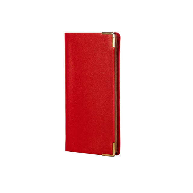 The Economist - 2027 Calendar Year Planner - 12 Month (120mm x 60mm) Week-to-View Diary - Luxury Italian Leather Cover in Red - The Economist Mini Diary Range (EMDR-27)