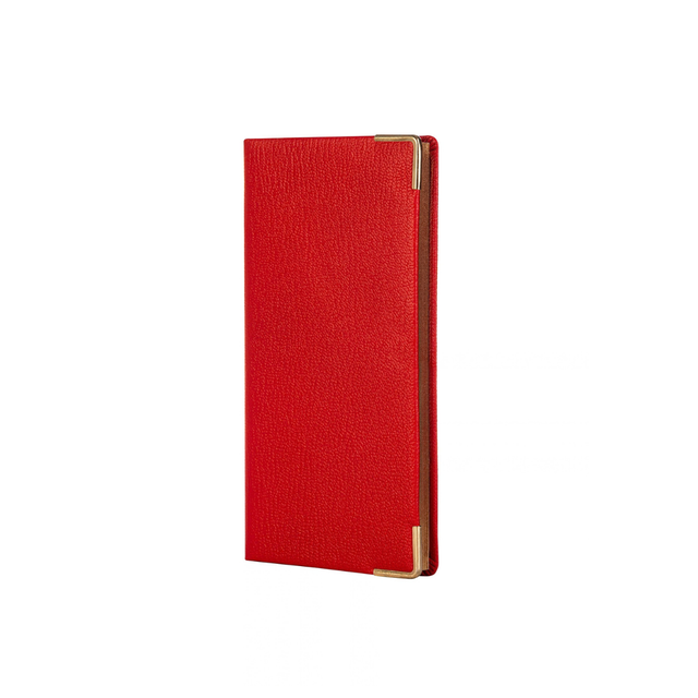 The Economist - 2027 Calendar Year Planner - 12 Month (170mm x 85mm) Week-to-View Diary - Luxury Leather Cover in Red - The Economist Pocket Diary Range (EPDR-27)