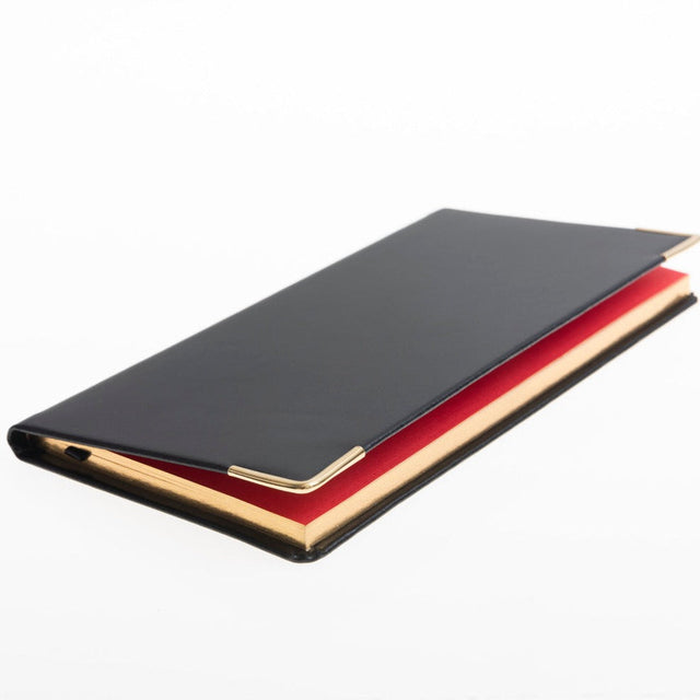 The Economist - 2027 Calendar Year Planner - 12 Month (170mm x 85mm) Week-to-View Diary - Black Fine Grain Leather Cover - The Economist Slimline Diary Range (ESLPDBLK-27)