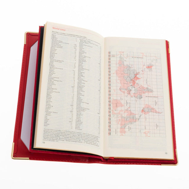 The Economist - 2027 Calendar Year Planner - 12 Month (175mm x 94mm) Week-to-View Diary - Red Fine Grain Leather Cover - The Economist Wallet Diary Range (EWALDR-27)