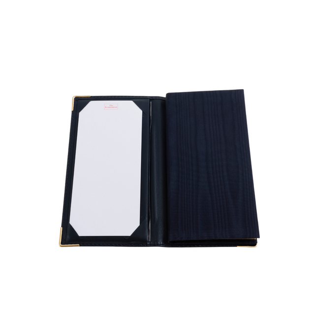 The Economist - 2027 Calendar Year Planner - 12 Month (175mm x 94mm) Week-to-View Diary - Blue Fine Grain Leather Cover - The Economist Wallet Diary Range (EWALDBLU-27)