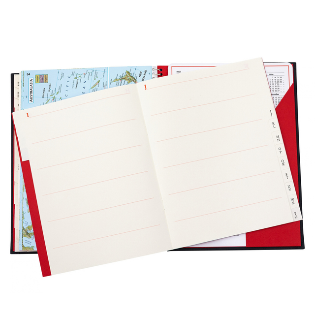 The Economist - 2027 Calendar Year Planner – 12 Month (260 x 210mm) Week-to-View Diary – Luxury Leather Cover in Black - The Economist Desk Diary Range (EDDBLK-27)