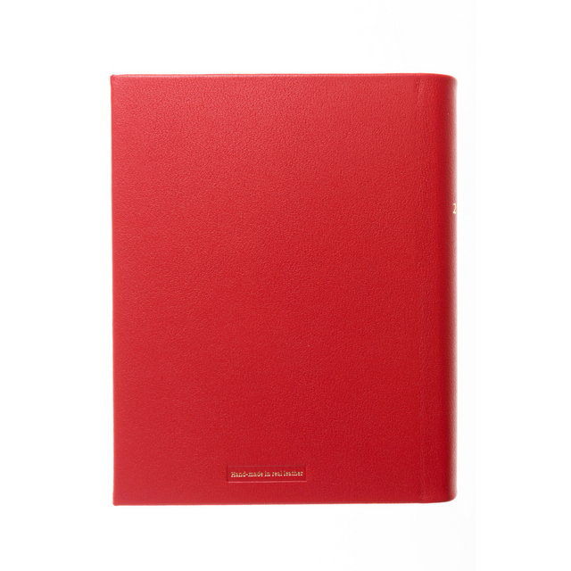 The Economist - 2027 Calendar Year Planner –  12 Month (260 x 210mm) Day-to-Page Diary – Luxury Leather Cover in Red - The Economist Desk Diary Range (EPADR-27)