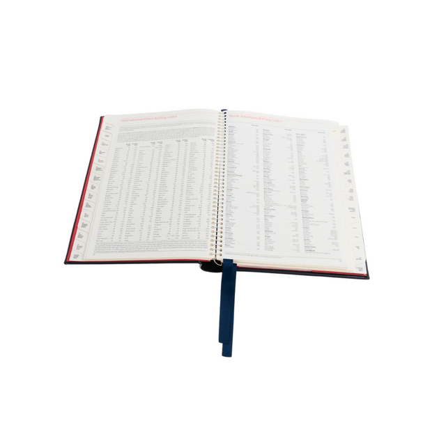 The Economist - 2027 Calendar Year Planner –  12 Month (260 x 210mm) Week-to-View Diary – Luxury Leather Cover in Blue - The Economist Desk Diary Range (EDDBLU-27)