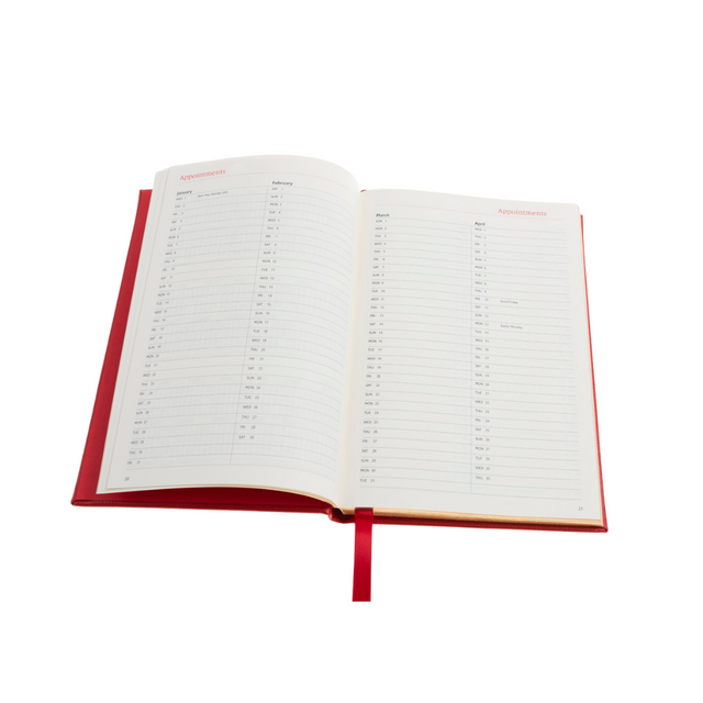 2025 Concise Travel Diary - Week-to-View Planner -  Red