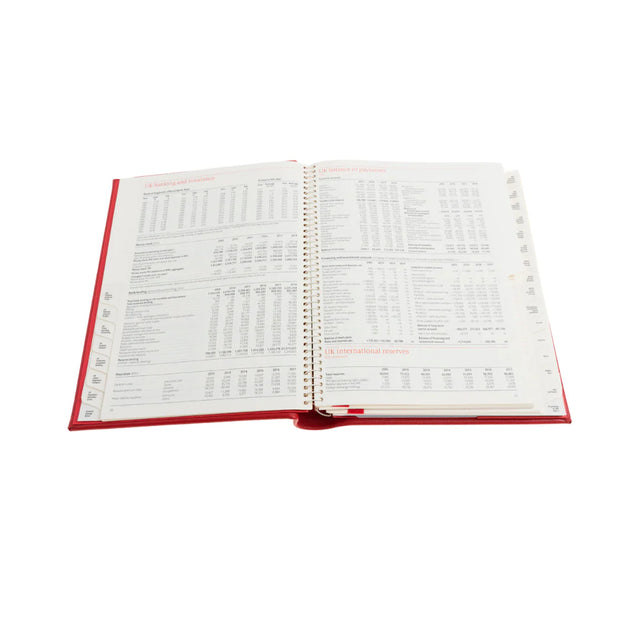 The Economist - 2027 Calendar Year Planner –  12 Month (260 x 210mm) Week-to-View Diary – Luxury Leather Cover in Red - The Economist Desk Diary Range (EDDR-27)