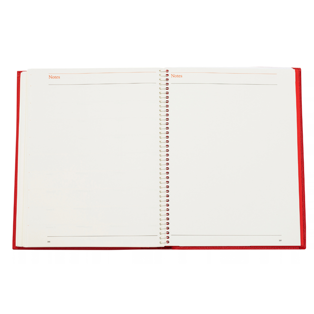 The Economist - 2027 Calendar Year Planner –  12 Month (260 x 210mm) Day-to-Page Diary – Luxury Leather Cover in Red - The Economist Desk Diary Range (EPADR-27)