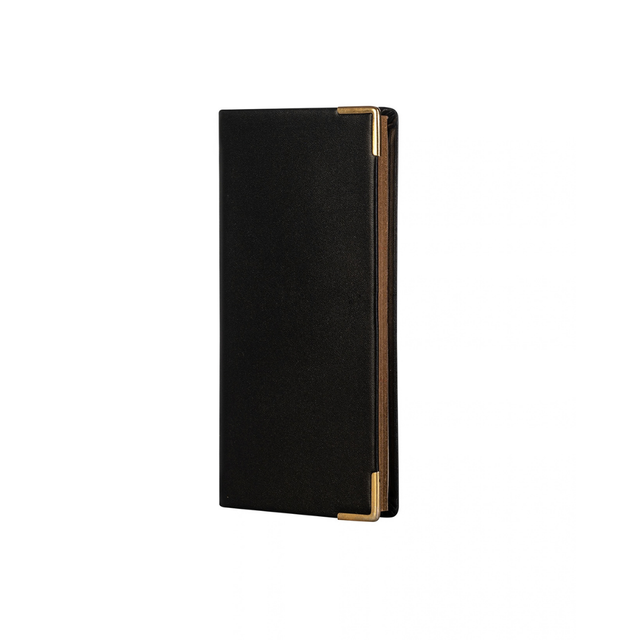 The Economist - 2027 Calendar Year Planner  - 12 Month (120mm x 60mm) Week-to-View Diary - Luxury Italian Leather Cover in Black - The Economist Mini Diary Range (EMDBLK-27)
