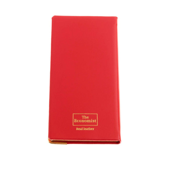 The Economist - 2027 Calendar Year Planner  - 12 Month (120mm x 60mm) Week-to-View Diary - Luxury Italian Leather Cover in Red - The Economist Mini Diary Range (EMDR-27)