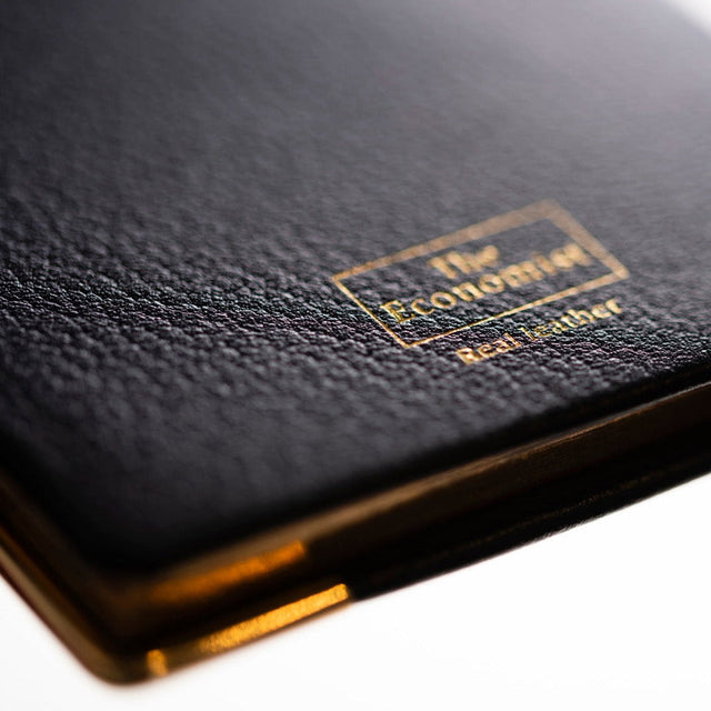 The Economist - 2027 Calendar Year Planner - 12 Month (170mm x 85mm) Week-to-View Diary - Luxury Leather Cover in Black - The Economist Pocket Diary Range (EPDBLK-27)