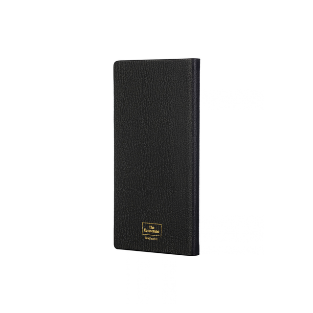 The Economist - 2027 Calendar Year Planner - 12 Month (170mm x 85mm) Week-to-View Diary - Luxury Leather Cover in Black - The Economist Pocket Diary Range (EPDBLK-27)