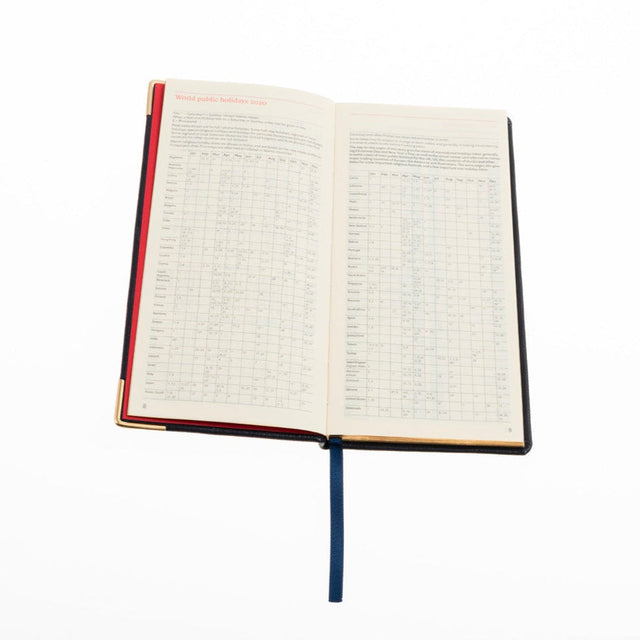 The Economist - 2027 Calendar Year Planner - 12 Month (170mm x 85mm) Week-to-View Diary - Luxury Leather Cover in Blue - The Economist Pocket Diary Range (EPDBLU-27)