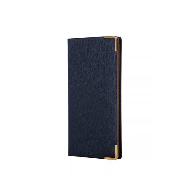 The Economist - 2027 Calendar Year Planner - 12 Month (170mm x 85mm) Week-to-View Diary - Luxury Leather Cover in Blue - The Economist Pocket Diary Range (EPDBLU-27)