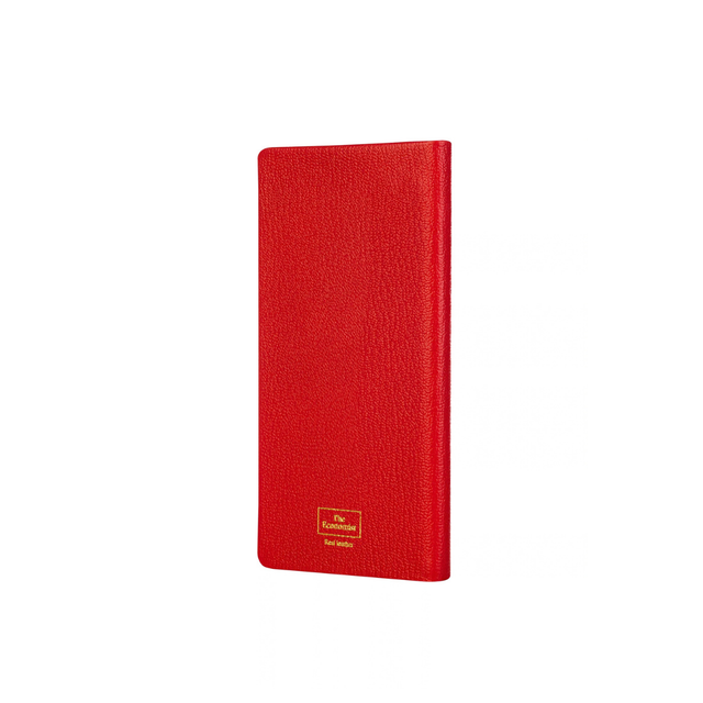 The Economist - 2027 Calendar Year Planner - 12 Month (170mm x 85mm) Week-to-View Diary - Luxury Leather Cover in Red - The Economist Pocket Diary Range (EPDR-27)