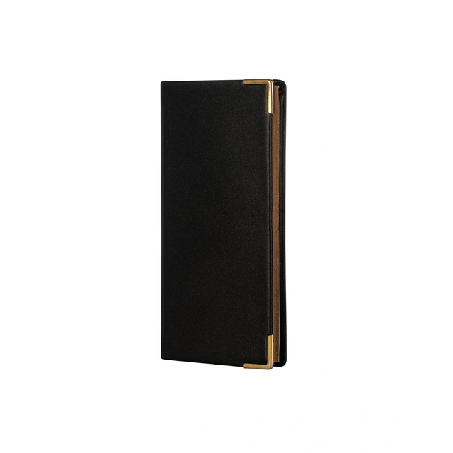 The Economist - 2027 Calendar Year Planner - 12 Month (170mm x 85mm) Week-to-View Diary - Black Fine Grain Leather Cover - The Economist Slimline Diary Range (ESLPDBLK-27)