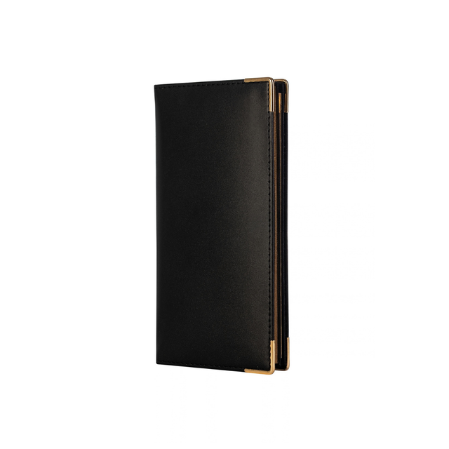 The Economist - 2027 Calendar Year Planner - 12 Month (175mm x 94mm) Week-to-View Diary - Black Fine Grain Leather Cover - The Economist Wallet Diary Range (EWALDBLK-27)