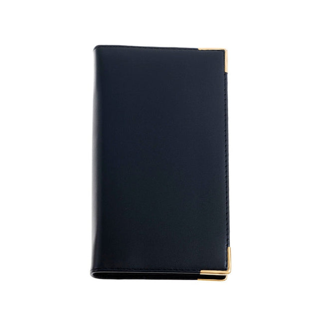 The Economist - 2027 Calendar Year Planner - 12 Month (175mm x 94mm) Week-to-View Diary - Blue Fine Grain Leather Cover - The Economist Wallet Diary Range (EWALDBLU-27)
