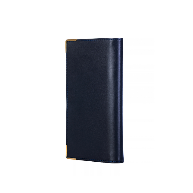The Economist - 2027 Calendar Year Planner - 12 Month (175mm x 94mm) Week-to-View Diary - Blue Fine Grain Leather Cover - The Economist Wallet Diary Range (EWALDBLU-27)