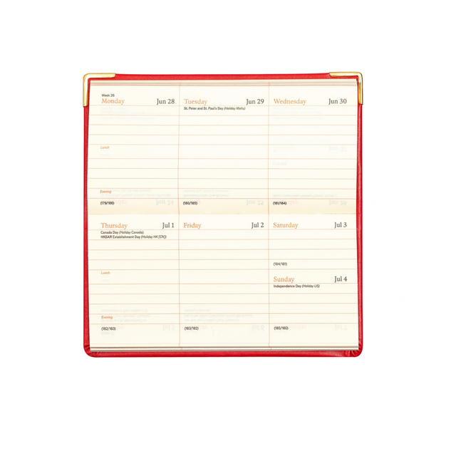 The Economist - 2027 Calendar Year Planner  - 12 Month (120mm x 60mm) Week-to-View Diary - Luxury Italian Leather Cover in Black - The Economist Mini Diary Range (EMDBLK-27)