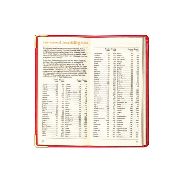 The Economist - 2027 Calendar Year Planner  - 12 Month (120mm x 60mm) Week-to-View Diary - Luxury Italian Leather Cover in Red - The Economist Mini Diary Range (EMDR-27)