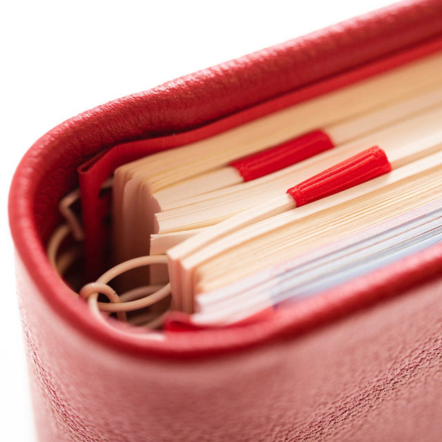 The Economist - 2027 Calendar Year Planner –  12 Month (260 x 210mm) Week-to-View Diary – Luxury Leather Cover in Red - The Economist Desk Diary Range (EDDR-27)