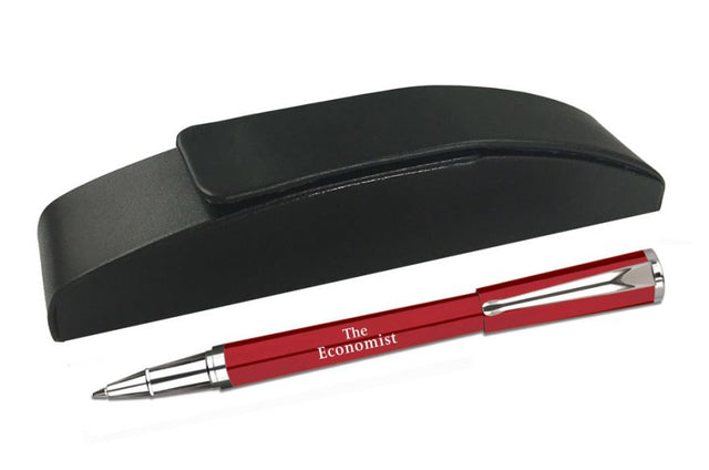 The Economist Rollerball Pen with Lid and Gift Box - Red